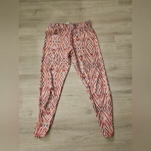 Everlast Pink Geometric Elastic-Waist Leggings